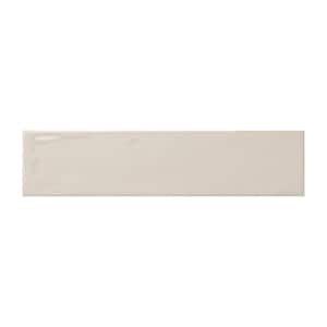 LuxeCraft 3 in. x 12 in. Taupe Glazed Ceramic Subway Wall Tile Sample