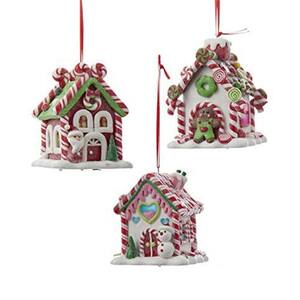 Decorative B/O Gingerbread LED Candy House Ornament Set (3 Pack)