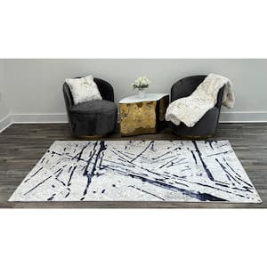 Shifra Abstract Gray 2 ft. x 3 ft. Area Rug