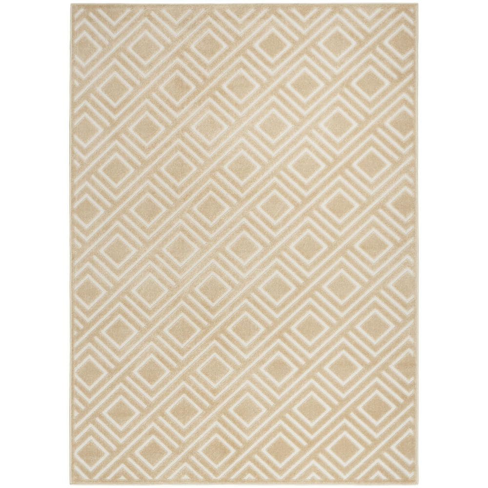 HomeRoots 5 ft. x 7 ft. Tan Geometric Area Rug 2000564045 - The Home Depot