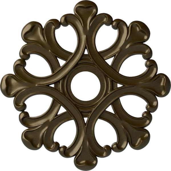 Ekena Millwork 20-7/8" x 3-5/8" ID x 1" Angel Urethane Ceiling Medallion (Fits Canopies upto 4-3/8"), Brass
