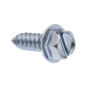 #14 x 3/4 in. Zinc Plated Steel Slotted Drive Hex Washer Head Self-Tapping Sheet Metal Screws (100-Pack)
