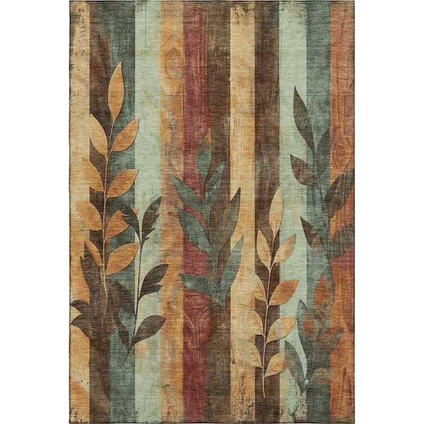 Mayfield Premium Machine Washable Abstract AMF1871 Wheat 10 ft. x 14 ft. Area Rug