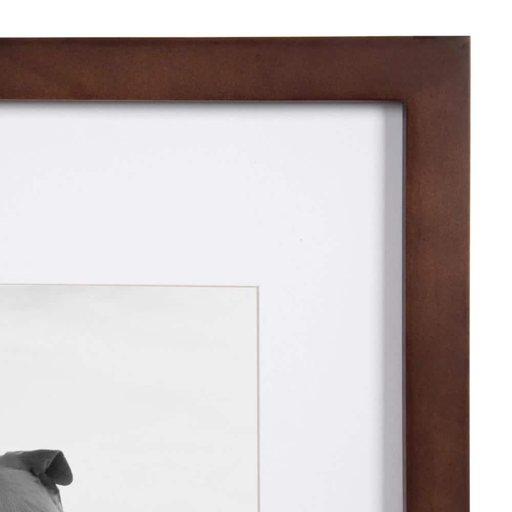 Walnut Brown Classic Wood Wall Frame Set 15x19"