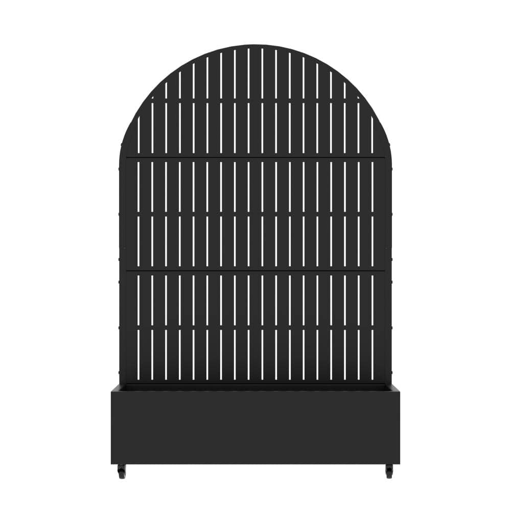 47 in. L x 16 in. W x 72 in. H Black Round Vertical Fence Trellis Outdoor Iron Planter (1-Pack) price history on PriceWatchPro