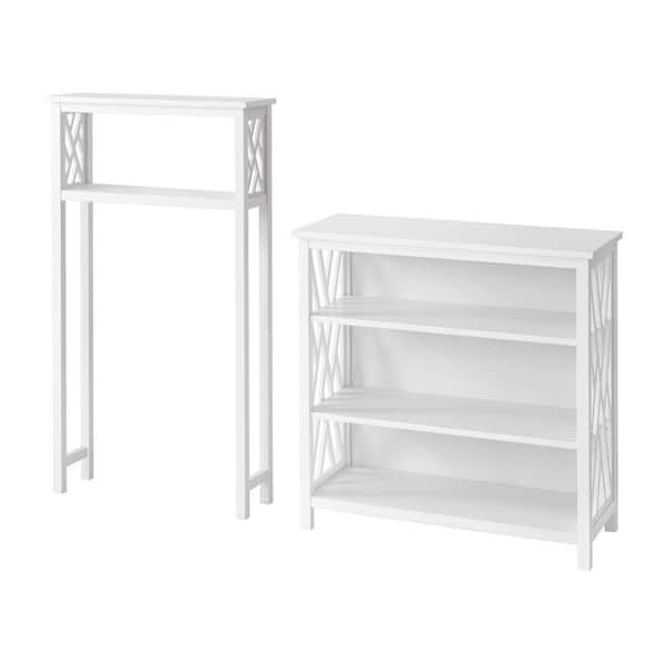 Coventry 27 in. W Over Toilet Open Storage Shelf, 32 in. W Bath Storage Shelf Space Saver in White