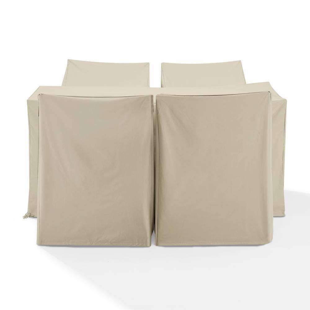 Tan Heavy-Duty Vinyl 5-Piece Outdoor Furniture Cover Set