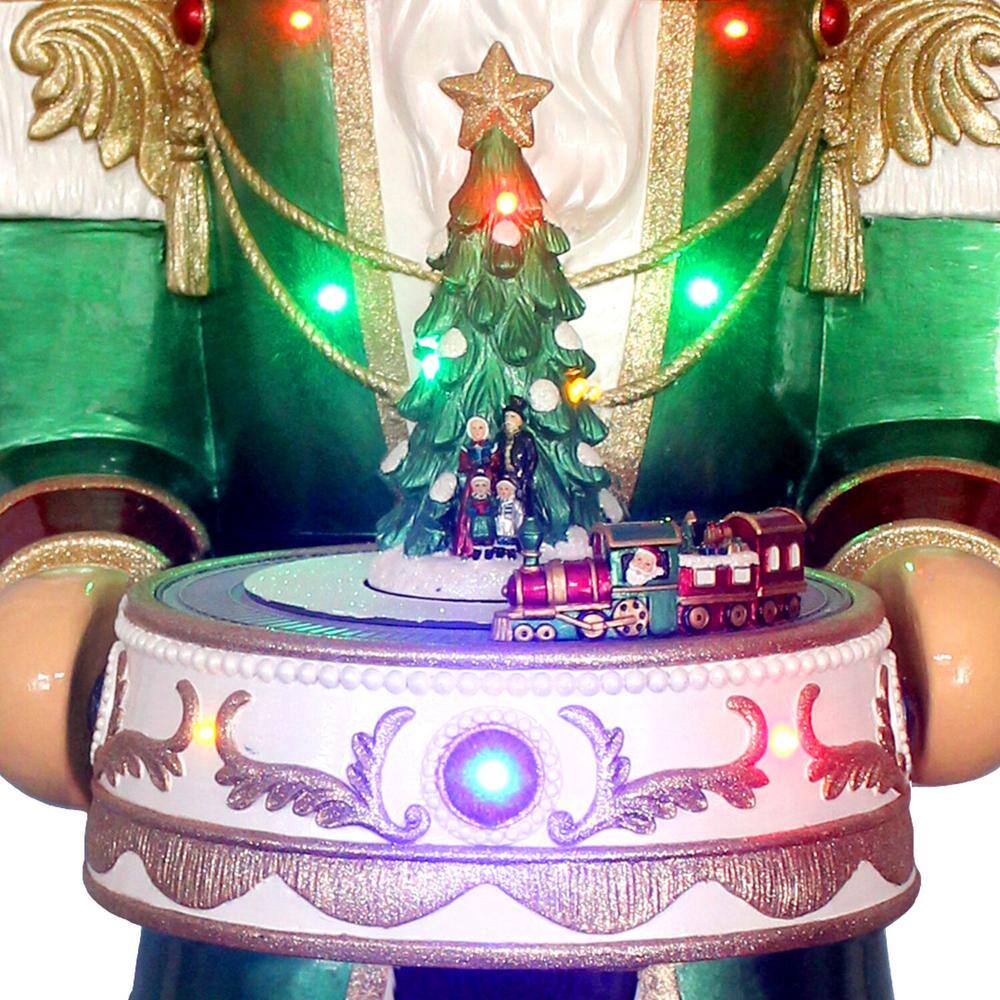 4.8-Ft Green and Red Resin Nutcracker with LED Lights and Music