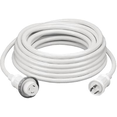 30 Amp 125-Volt White Vinyl Jacketed Pre Wired Shore Power Cable Set