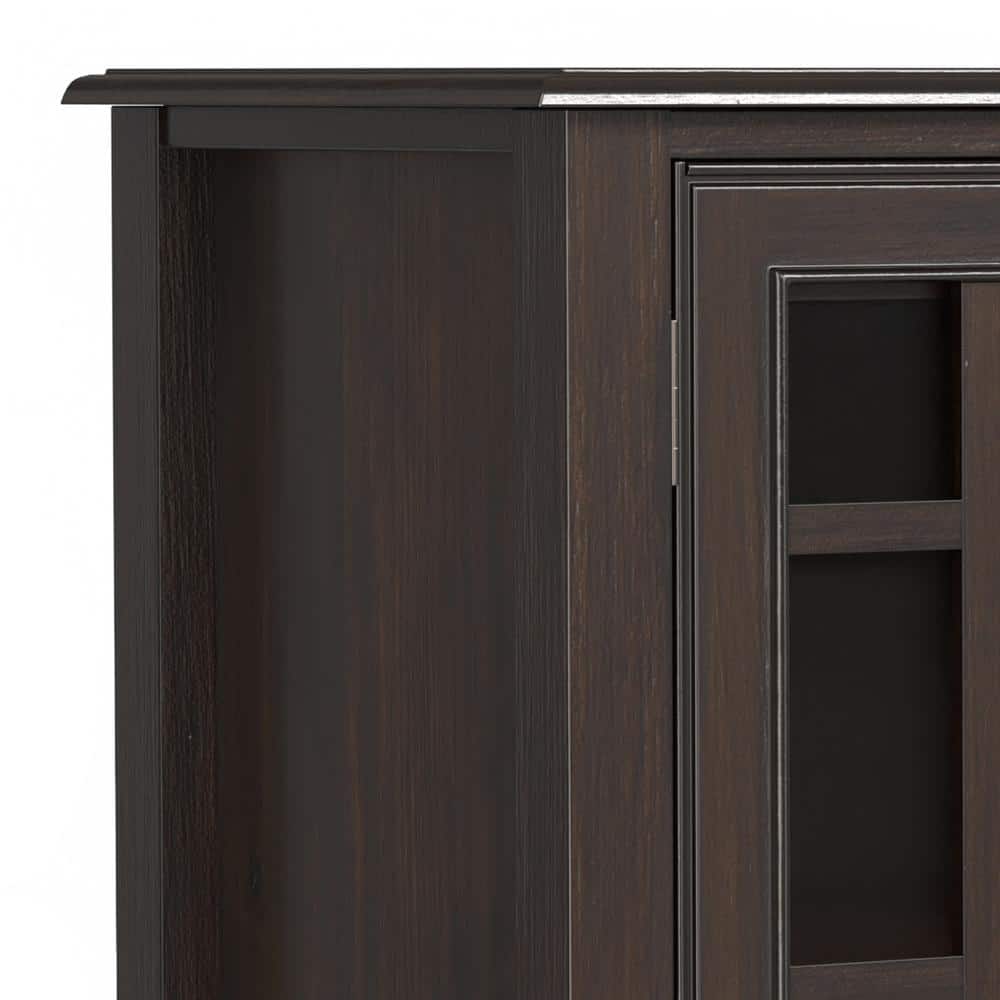 Chestnut Brown Solid Wood Office Storage Cabinet with Adjustable Shelving