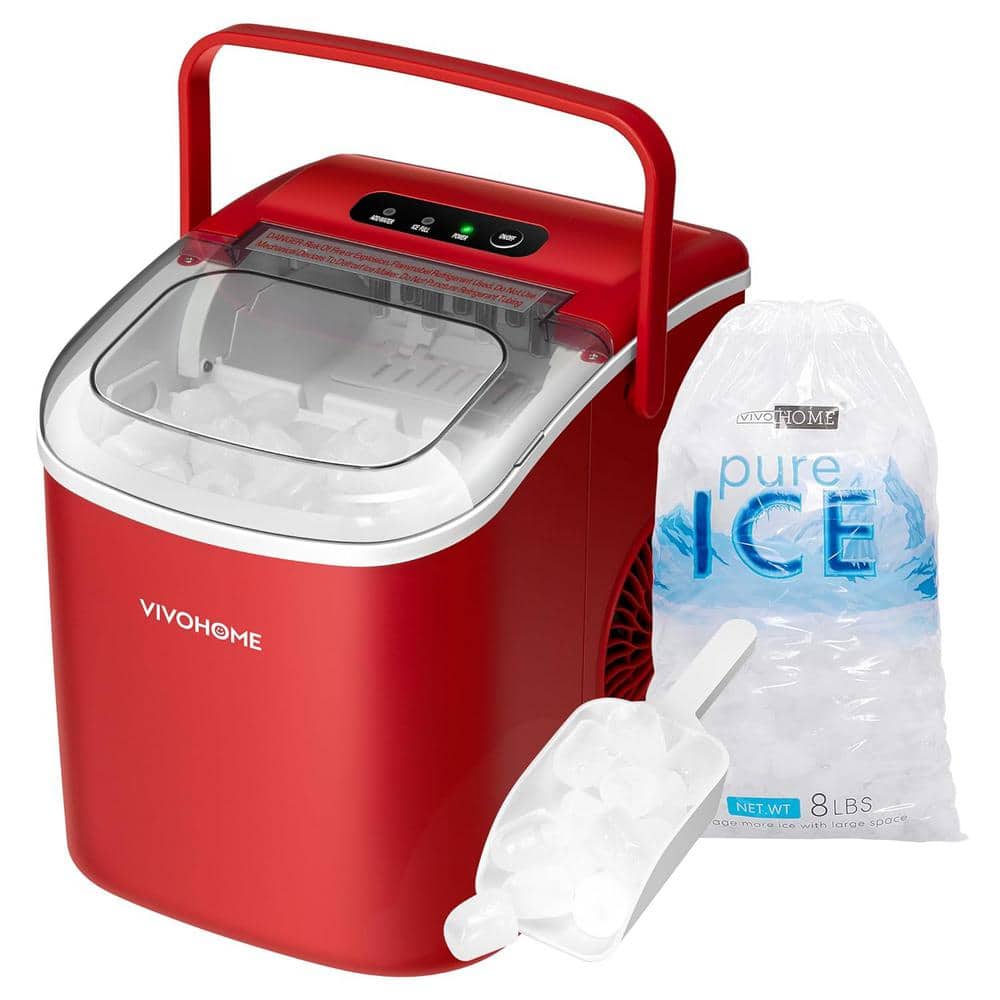 VIVOHOME 8.7 in. 26 lbs. Electric Portable Ice Maker with Handleand