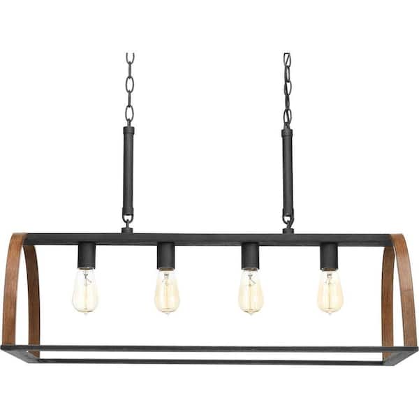 Progress Lighting Trestle Collection 4-Light Gilded Iron Farmhouse Chandelier Light