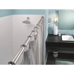 72 in. Adjustable Straight Decorative Tension Shower Rod in Chrome