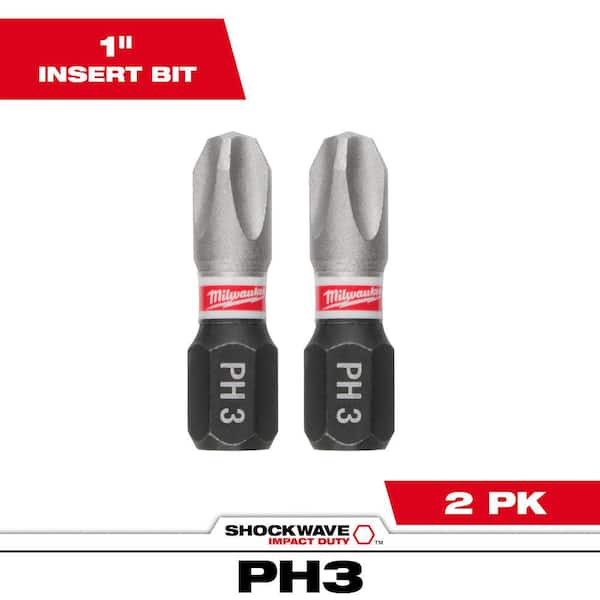 SHOCKWAVE™ Impact Duty 1"  Phillips #3 Insert Bits (2 PK)