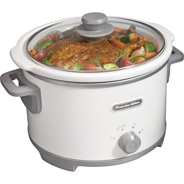 Proctor Silex 4 qt. Slow Cooker in White-DISCONTINUED