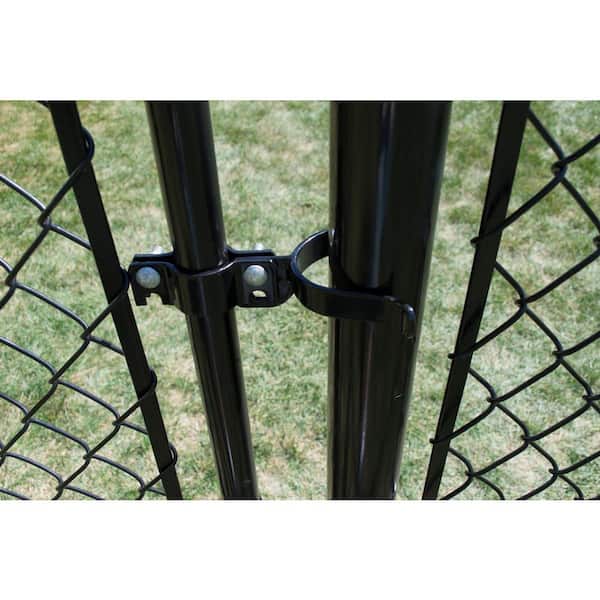 Everbilt 2-3/8 in. Chain Link Fence Black Walk-Through Gate Set 328536BKEB - The Home Depot