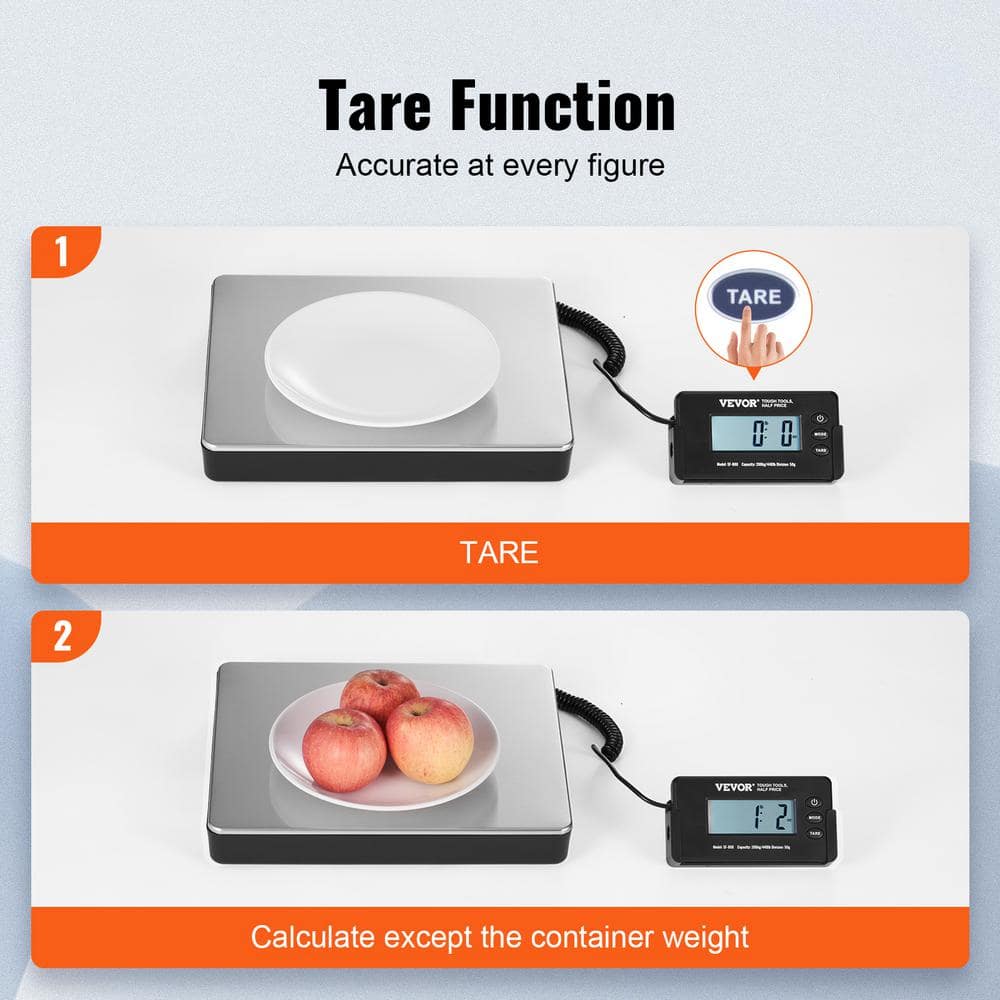 Digital Shipping Scale 440 lbs. LCD Screen Package Food Scale with Timer, Tare Function for Home Wired Connection - thumbnail 7