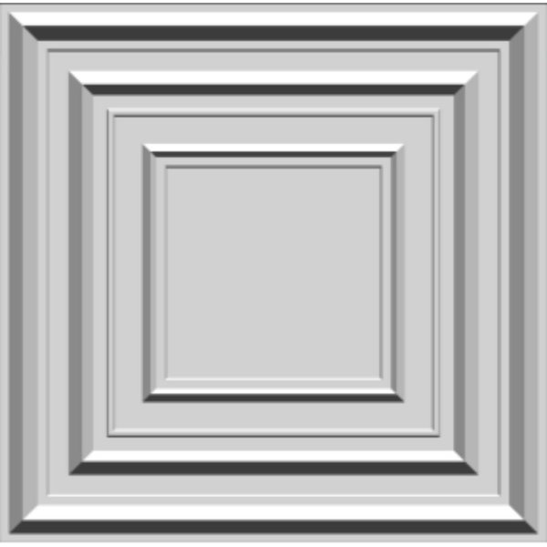 Falkirk Ross 2/25 in. x 19.7 in. x 19.7 in. White PVC Square 3D Decorative Wall Panel 10-Pack