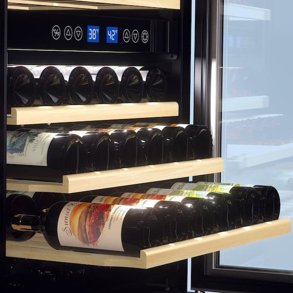 TCL Dual Zone 46-Wine Bottles Stainless Look Wine Cooler TRW46B8AS