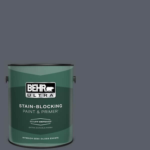 BEHR ULTRA 1 gal. #760F-6 Distant Thunder Extra Durable Semi-Gloss Enamel Interior Paint & Primer