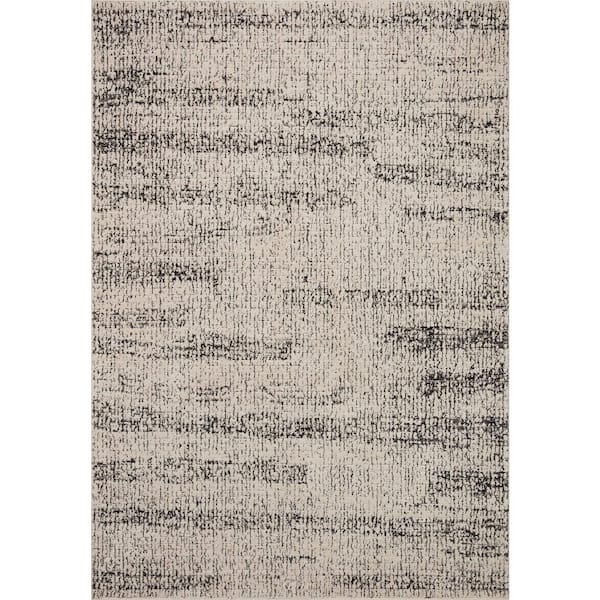 LOLOI II Darby Oatmeal/Charcoal 18 in. x 18 in. Sample Transitional Modern Area Rug