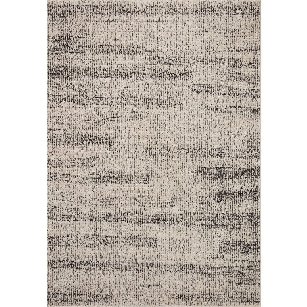 Gray Geometric Hand-Knotted Synthetic Runner Rug