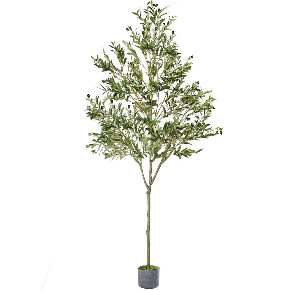 7 ft. Artificial Olive Tree, Fake Olive Trees Potted Topiary Tree with Drie