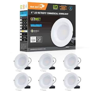 4 in. CCT and Wattage Selectable New Construction or Remodel IC Rated Integrated LED Commercial Downlight(6-Pack)