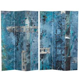 6 ft. Blue Dream Canvas 3-Panel Room Divider