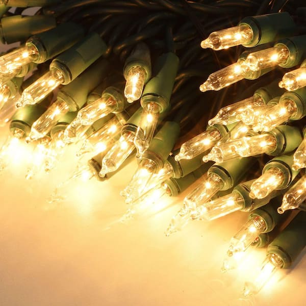 Clear Warm White 29 ft. 150 Count Christmas String Lights with Green Wire for Indoor Outdoor Holiday Decor (1-Pack)