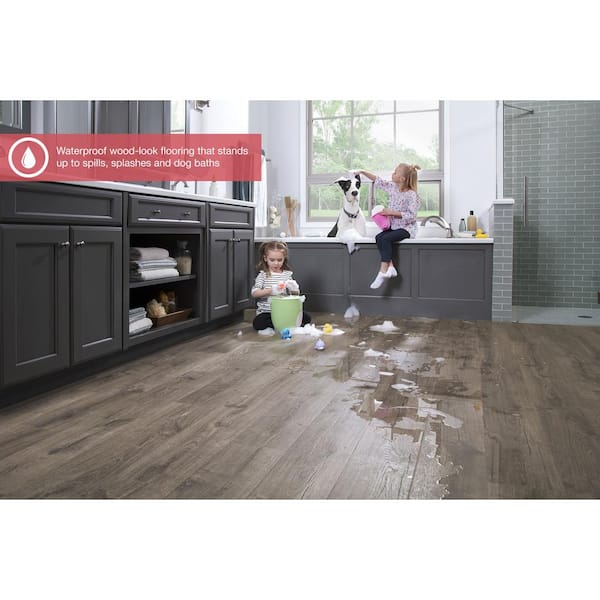 Dream Home 8mm Pewter Oak Laminate 7.64 in. Wide x 50.63 in. Long, USD/Box, LL Flooring (Lumber Liquidators)