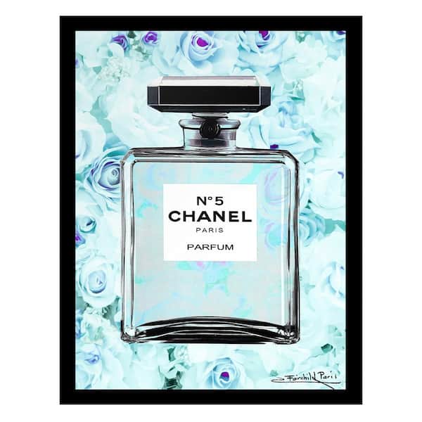 VENICE BEACH Collections Fashion Floral Glam Perfume Bottle by Fairchild Paris 1 Piece Framed Graphic Print 18 in. x 14 in.