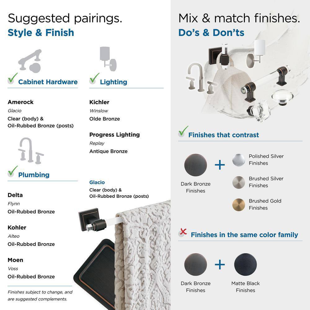 Clear and Oil-Rubbed Bronze Single Prong Robe Hook