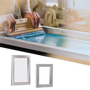 Screen Printing Kit, 2-Pieces Aluminum Silk Screen Printing Frames 8 x 10/10 x 14 in. 110-Count Mesh