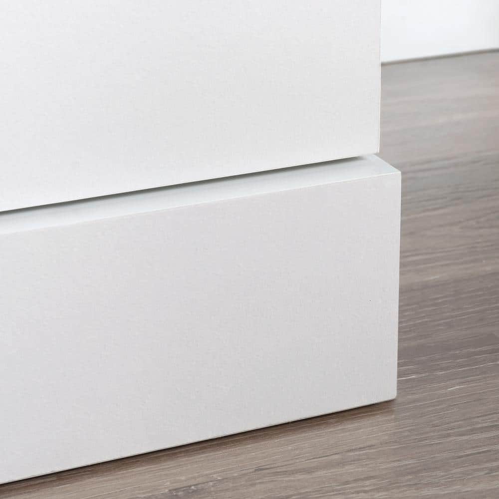 White Freestanding Storage Cabinet with Adjustable Shelving