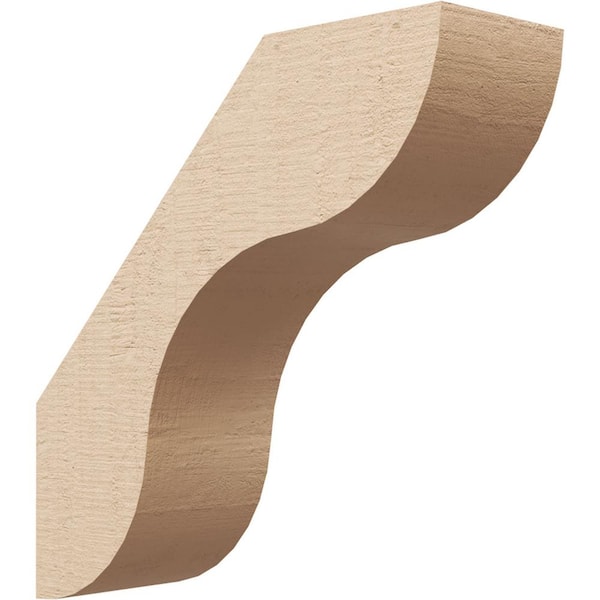 Ekena Millwork 5 in. x 16 in. x 16 in. Carmel Rough Cedar Woodgrain Timberthane Polyurethane Knee Brace, Primed