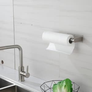 2-Piece Set 12 in. Wall Mounted Stainless Steel Toilet Paper Holder in Brushed Nickel, Towel Holder