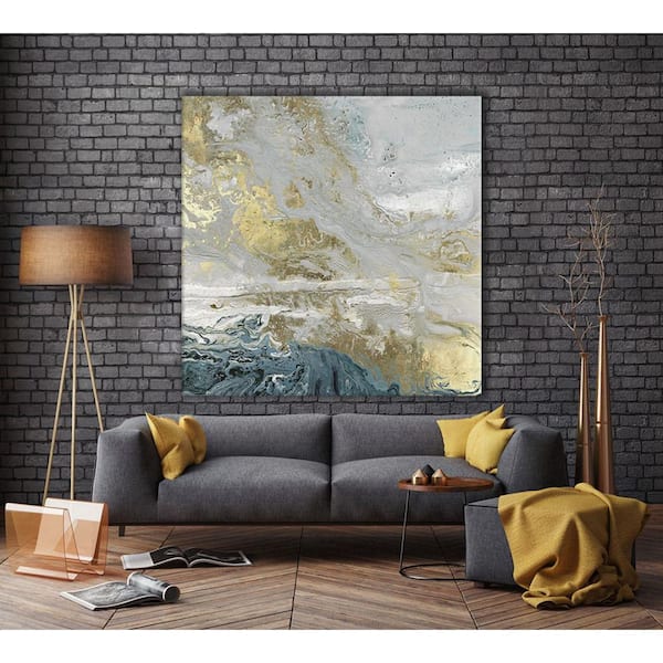 Giant Art 84 in. x 84 in. "Playa Secreto III Indigo Version" by Wendy Kroeker Wall Art