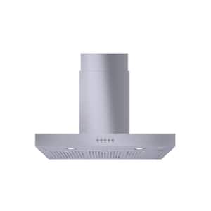 Lora 30 in. 350 CFM Convertible T-Shape Wall Mount Range Hood in Stainless Steel with Charcoal Filters and LED Lighting