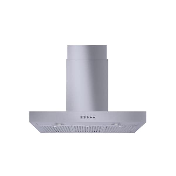 Vissani Lora 30 in. 350 CFM Convertible T-Shape Wall Mount Range Hood in Stainless Steel with Charcoal Filters and LED Lighting