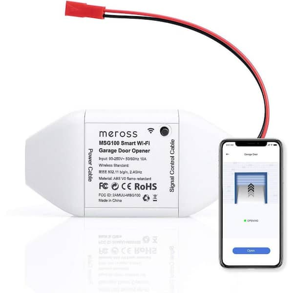 Unbranded Meross Wi-Fi Smart Garage Door Opener Remote Compatible with Alex and Google Assistant in White