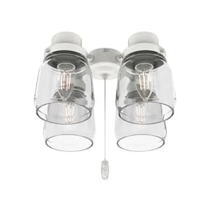Original 4-Light White Ceiling Fan Shades LED Light Kit