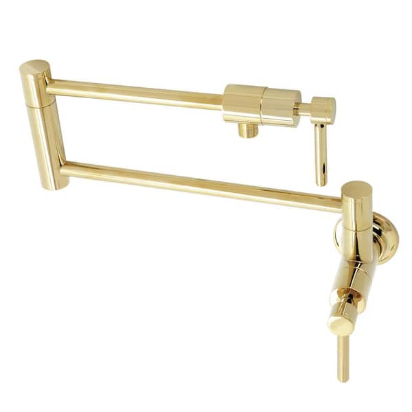 Kingston Brass Concord Wall Mount Pot Filler in Polished Brass