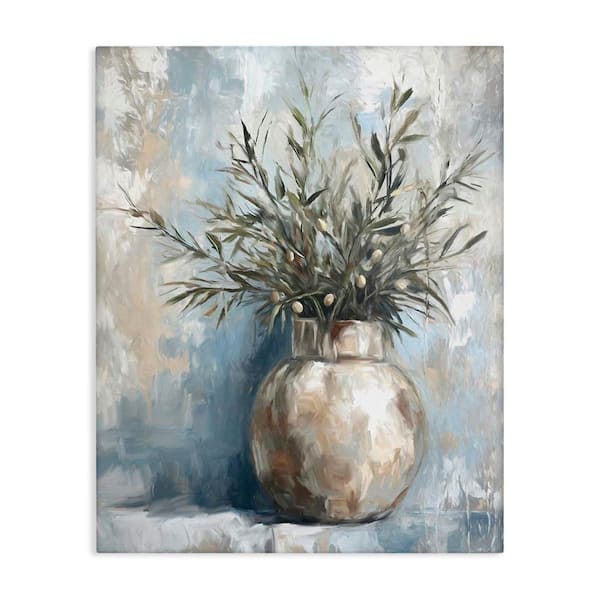 Potted Olive Branches by Ramona Murdock Unframed Graphic Art Print Nature 30 in. x 24 in.