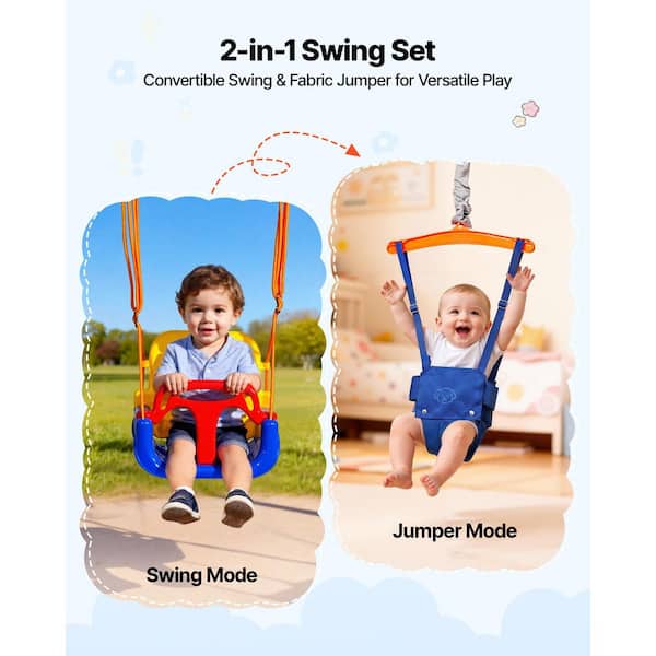 SKYSHALO Toddler Swing and Jumper, 2 in 1 Swing Set and Bouncer