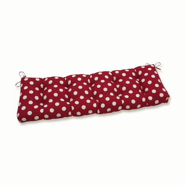 Pillow Perfect Novelty Rectangular Outdoor Bench Cushion in Red