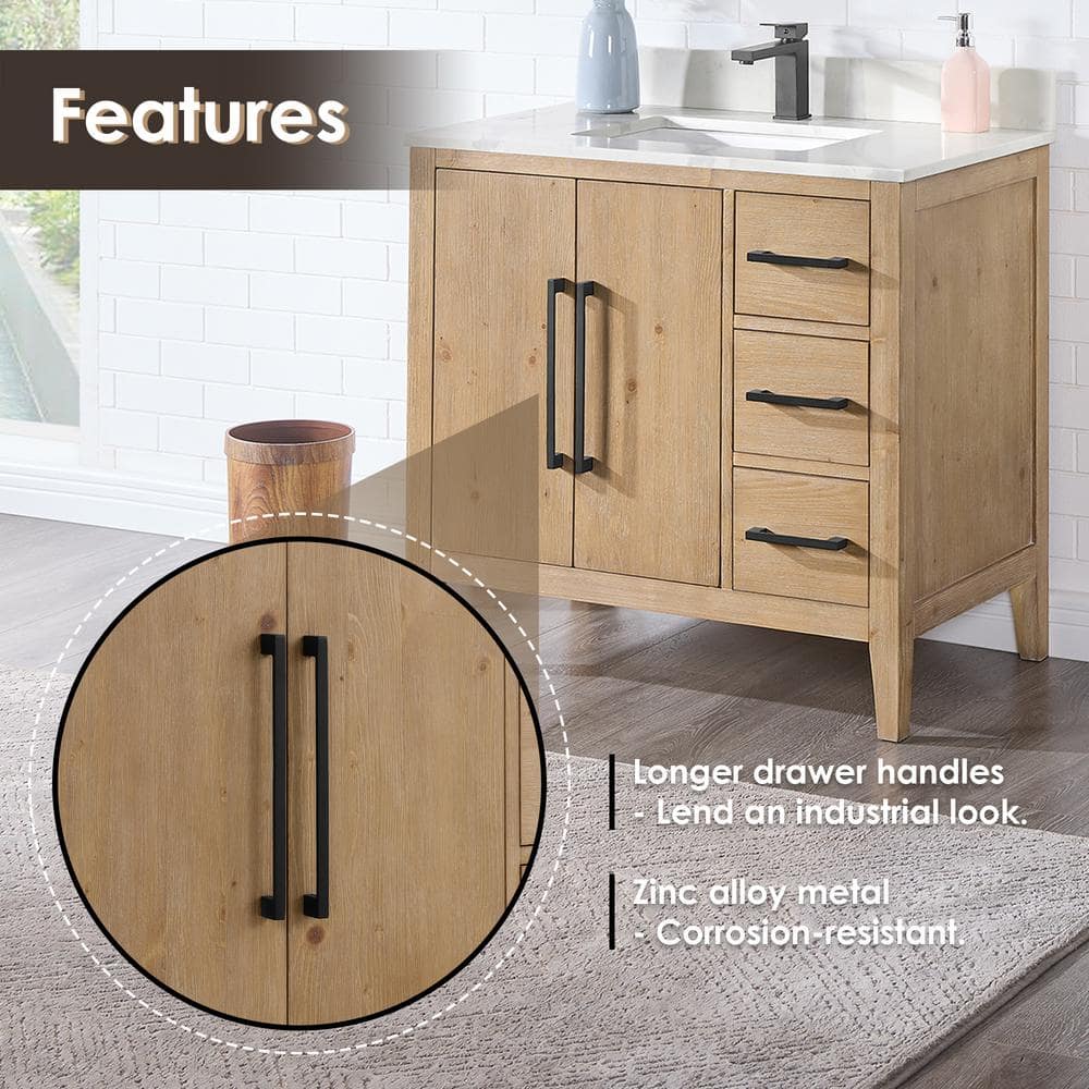 Laurel 35.2" Weathered Fir Single Bathroom Vanity Base