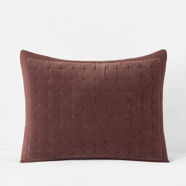 Legends Luxury Tufted Stitch Velvet Quilted Bordeaux Cotton Standard Sham