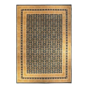 Mogul One-of-a-Kind Traditional Green 12 ft. 4 in. x 17 ft. 10 in. Oriental Area Rug