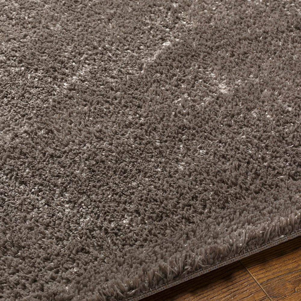 Gray Plush Tufted Handmade Synthetic Shag Area Rug 6'7" x 9'